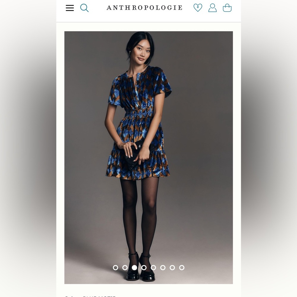 Anthropologie The Somerset Mini Dress: Velvet Edition NEW WITH TAGS